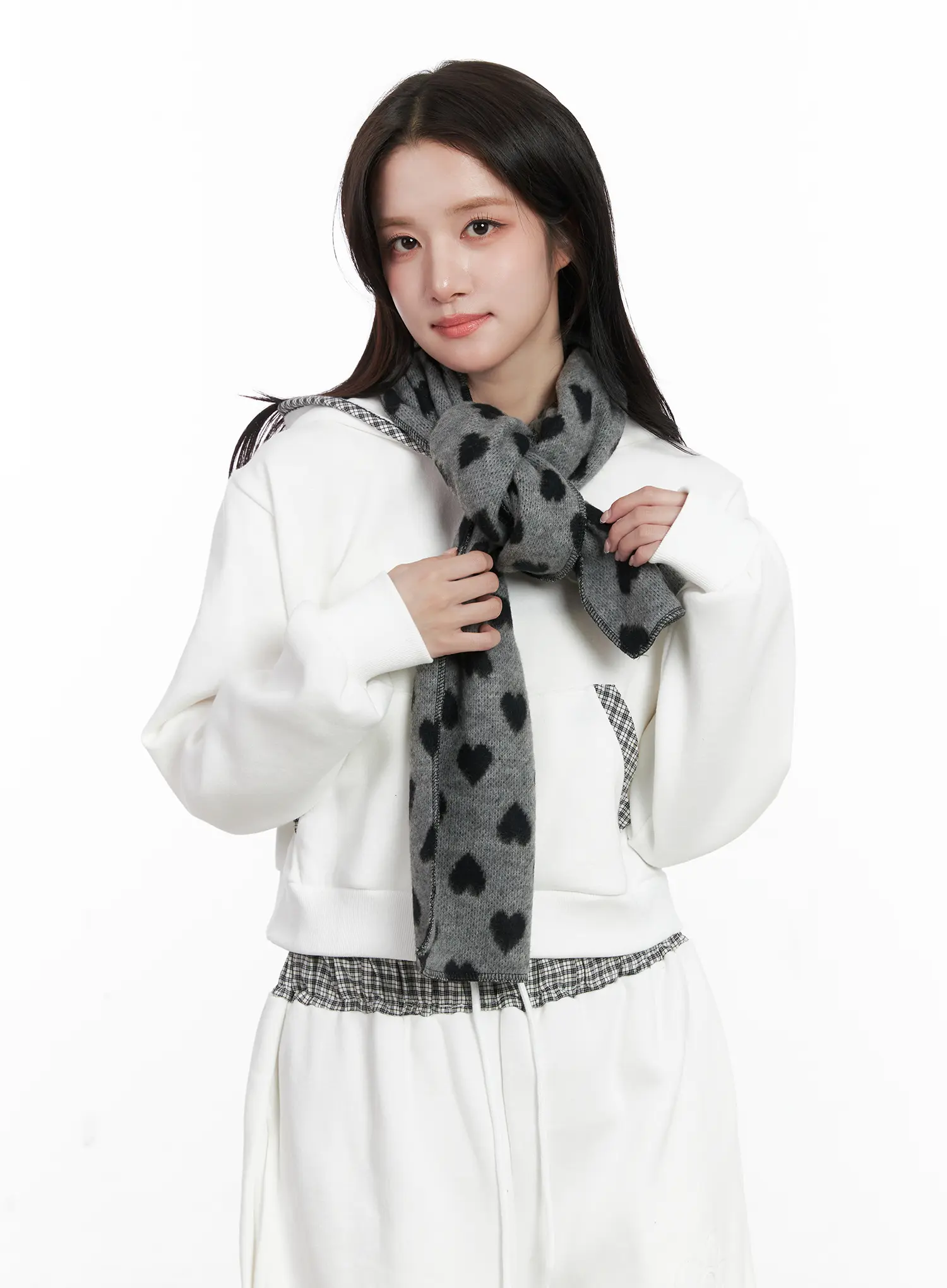 Heart Knit Scarf CN527 - Image 2