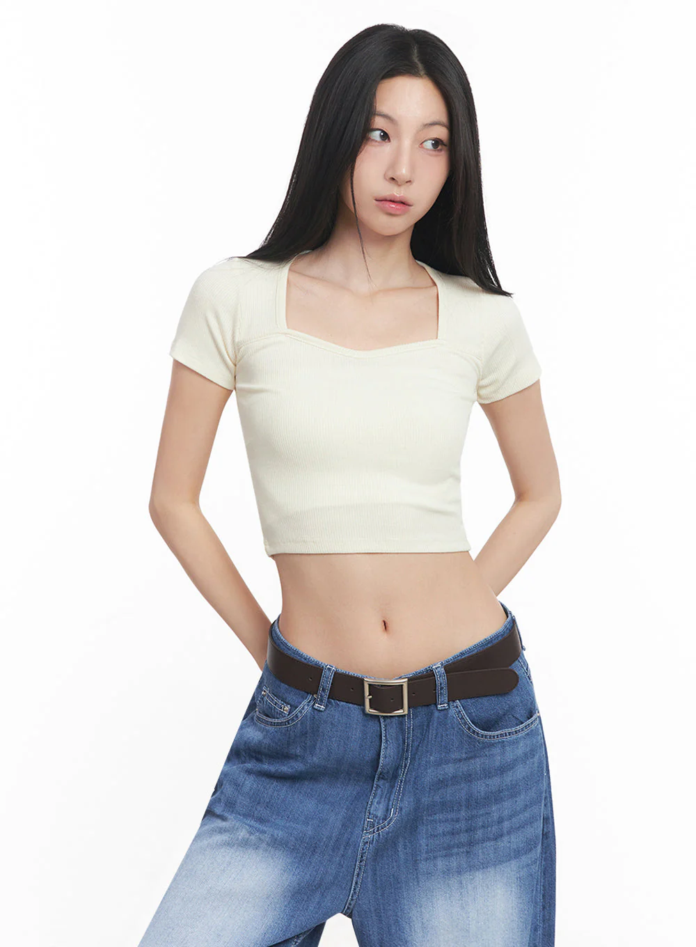 Heart-Neck Crop Top IY516 - Image 10