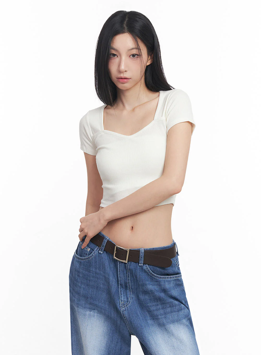 Heart-Neck Crop Top IY516 - Image 7
