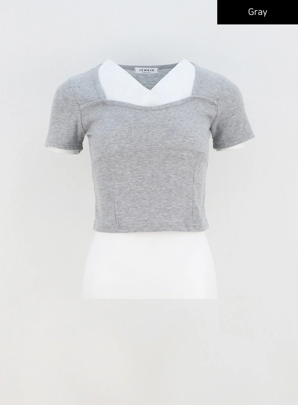 Heart Neck Cropped Tee CA320 - Image 32