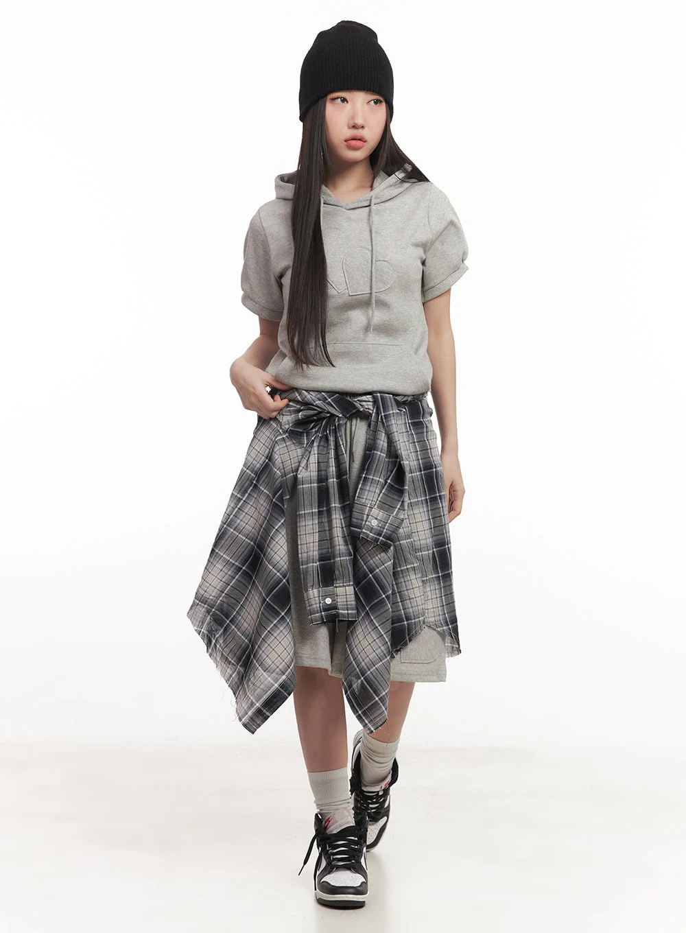 Heart Patched Puff Short-Sleeve Hoodie CM528 - Image 2