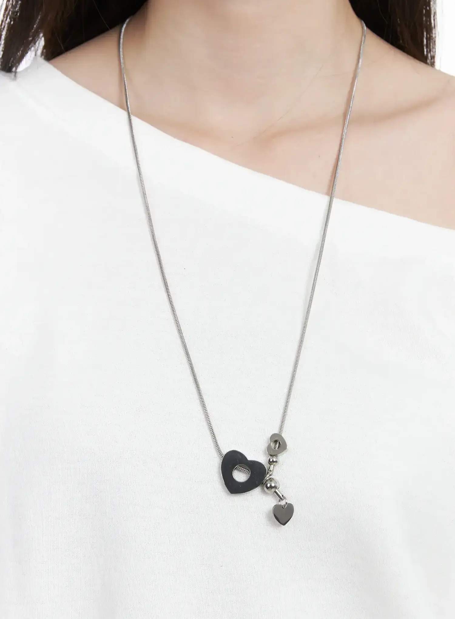 Heart Pendent Long Necklace ID529