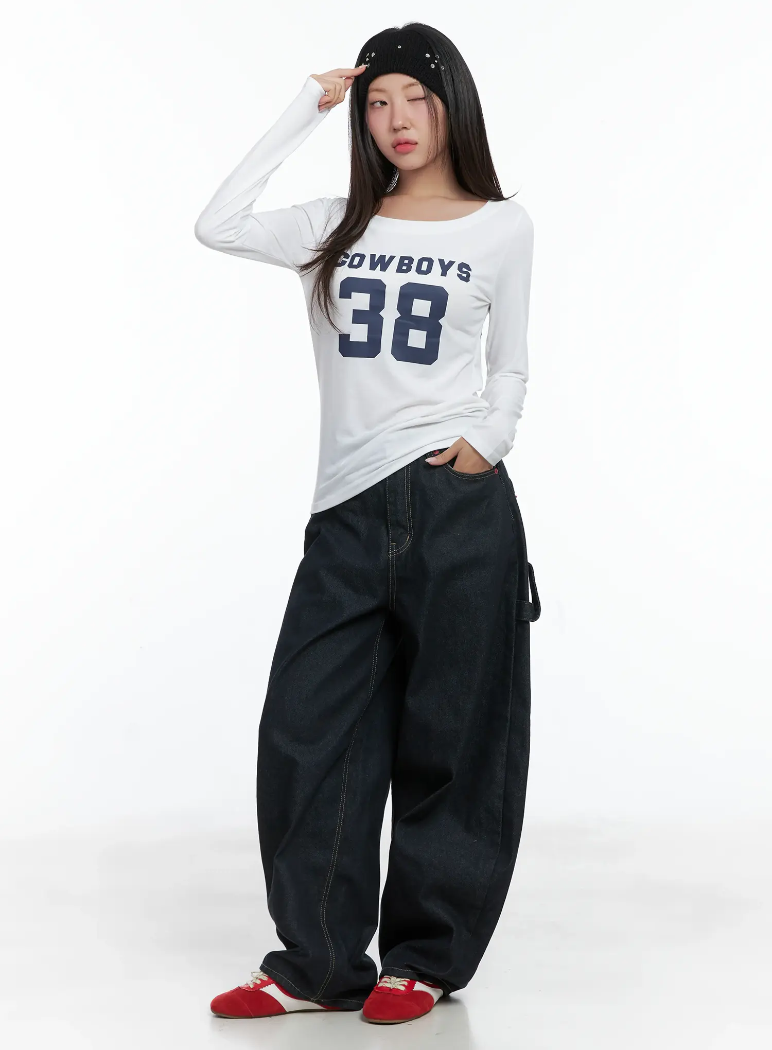 Heart Pocket Balloon Jeans CS503 - Image 5