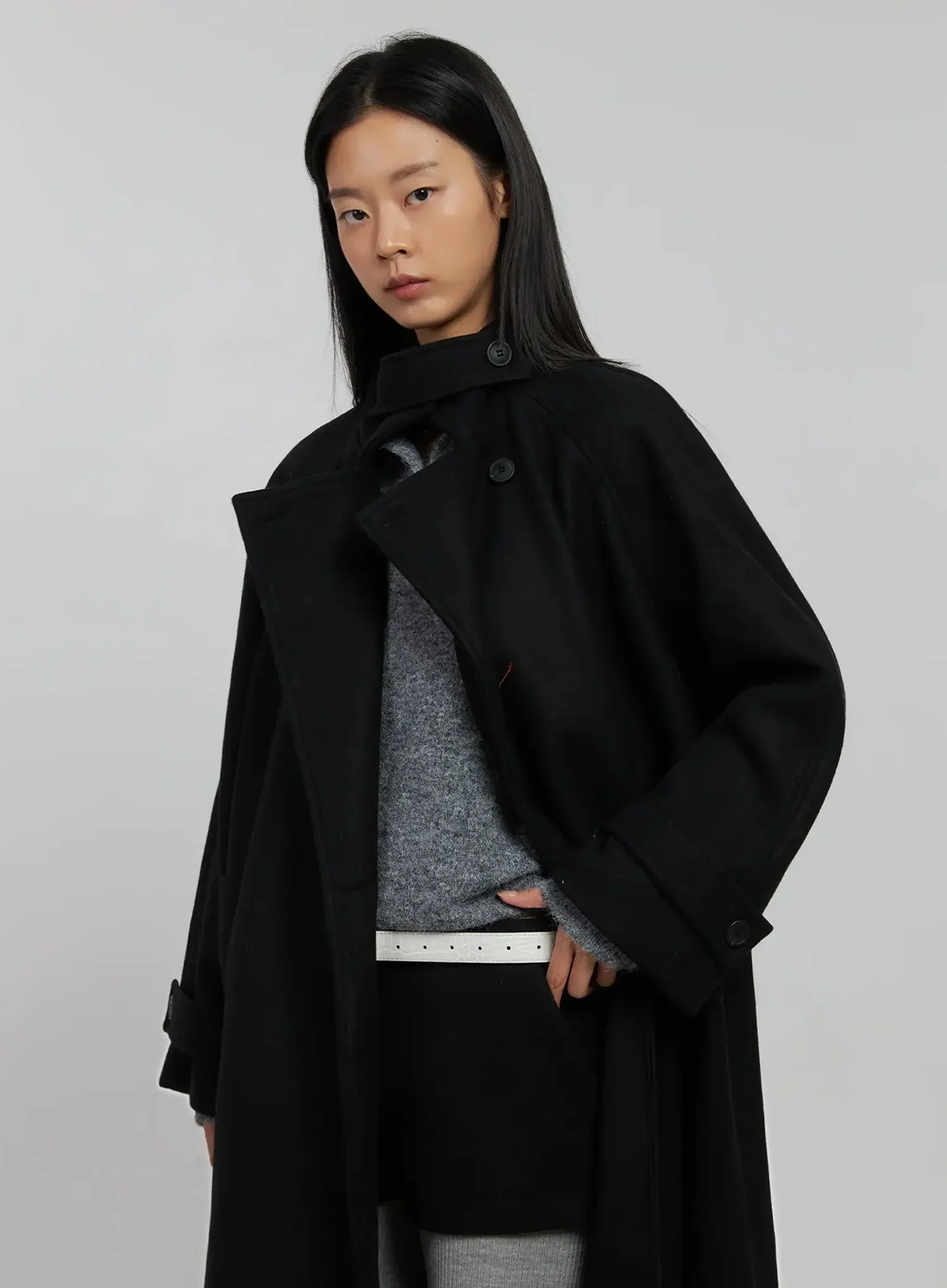 High Neck Button Coat IJ509 - Image 2
