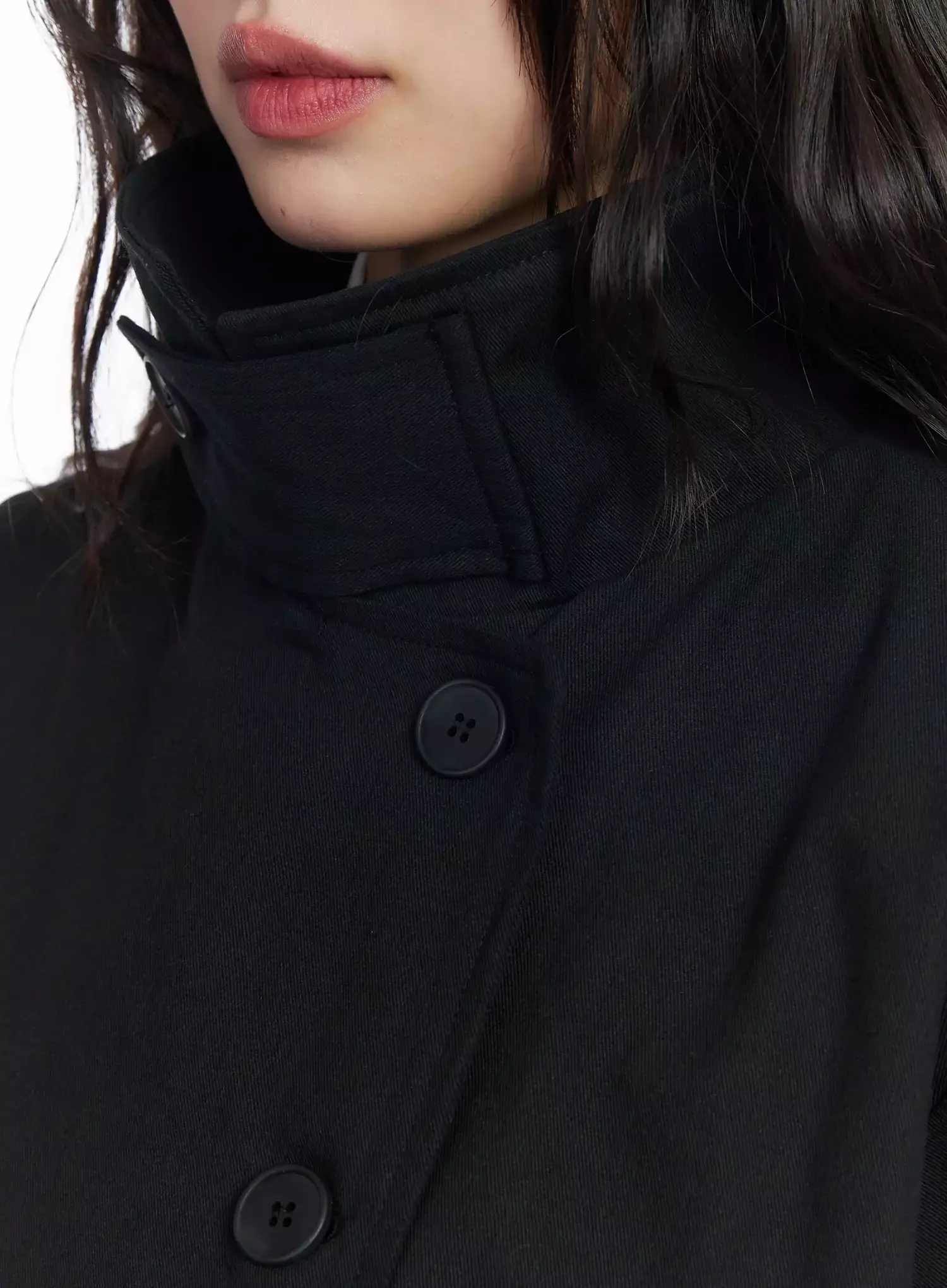 High Neck Short Trench Coat F517 - Image 9