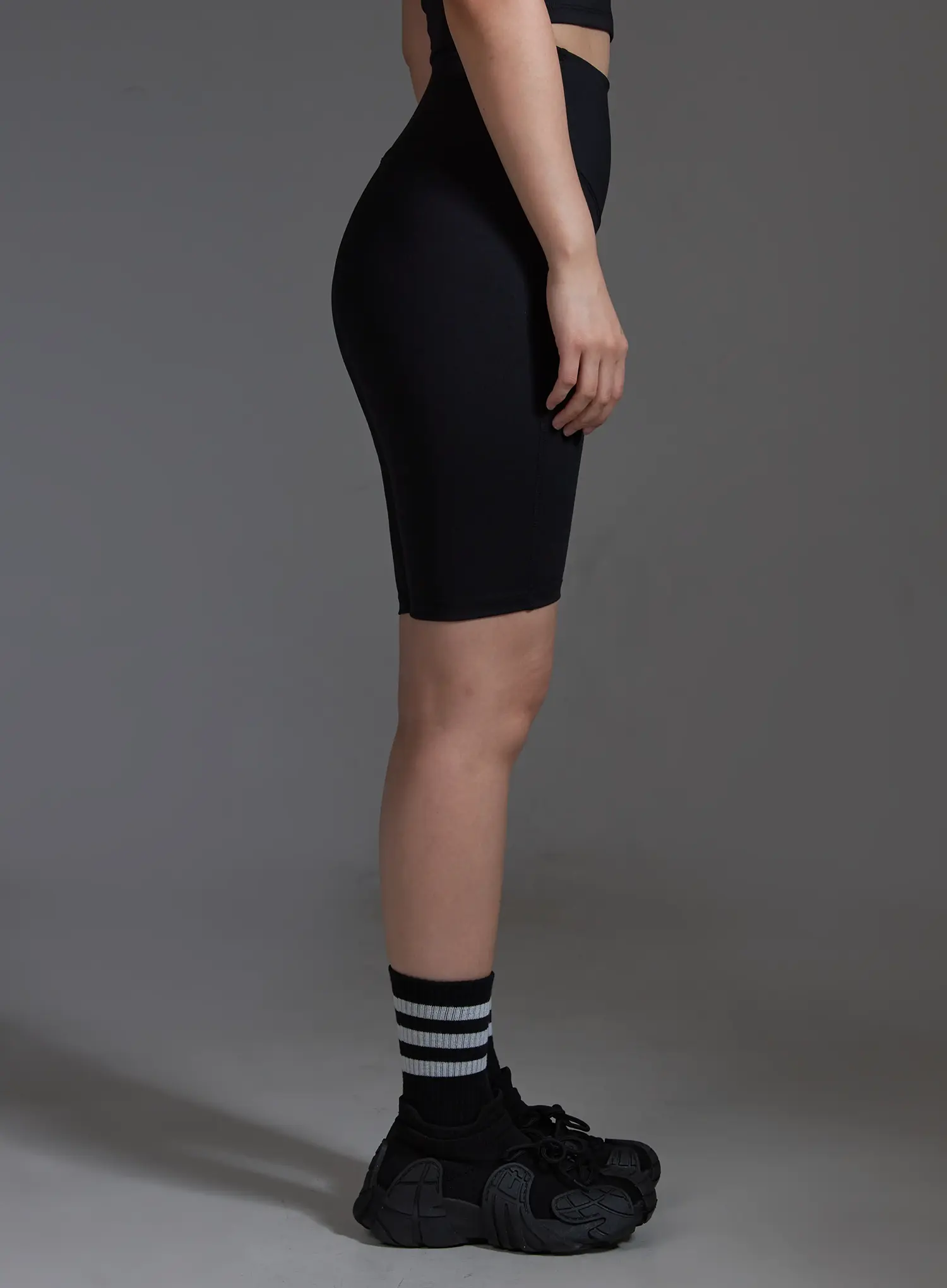 High-Waist Biker Shorts (Black) IO517 - Image 5