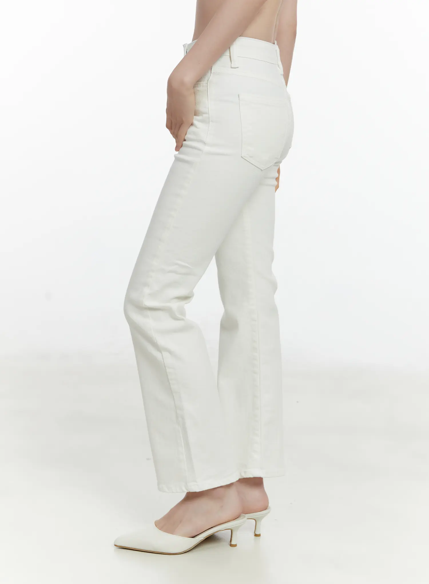 High-Waist Bootcut Cotton Pants F502 - Image 4