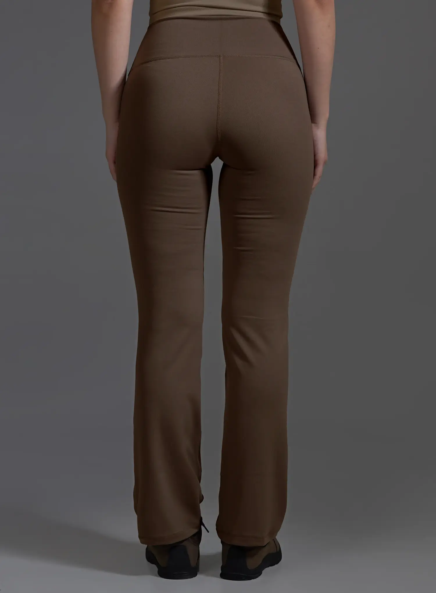 High-Waist Bootcut Flare Leggings (Brown) IO517 - Image 8