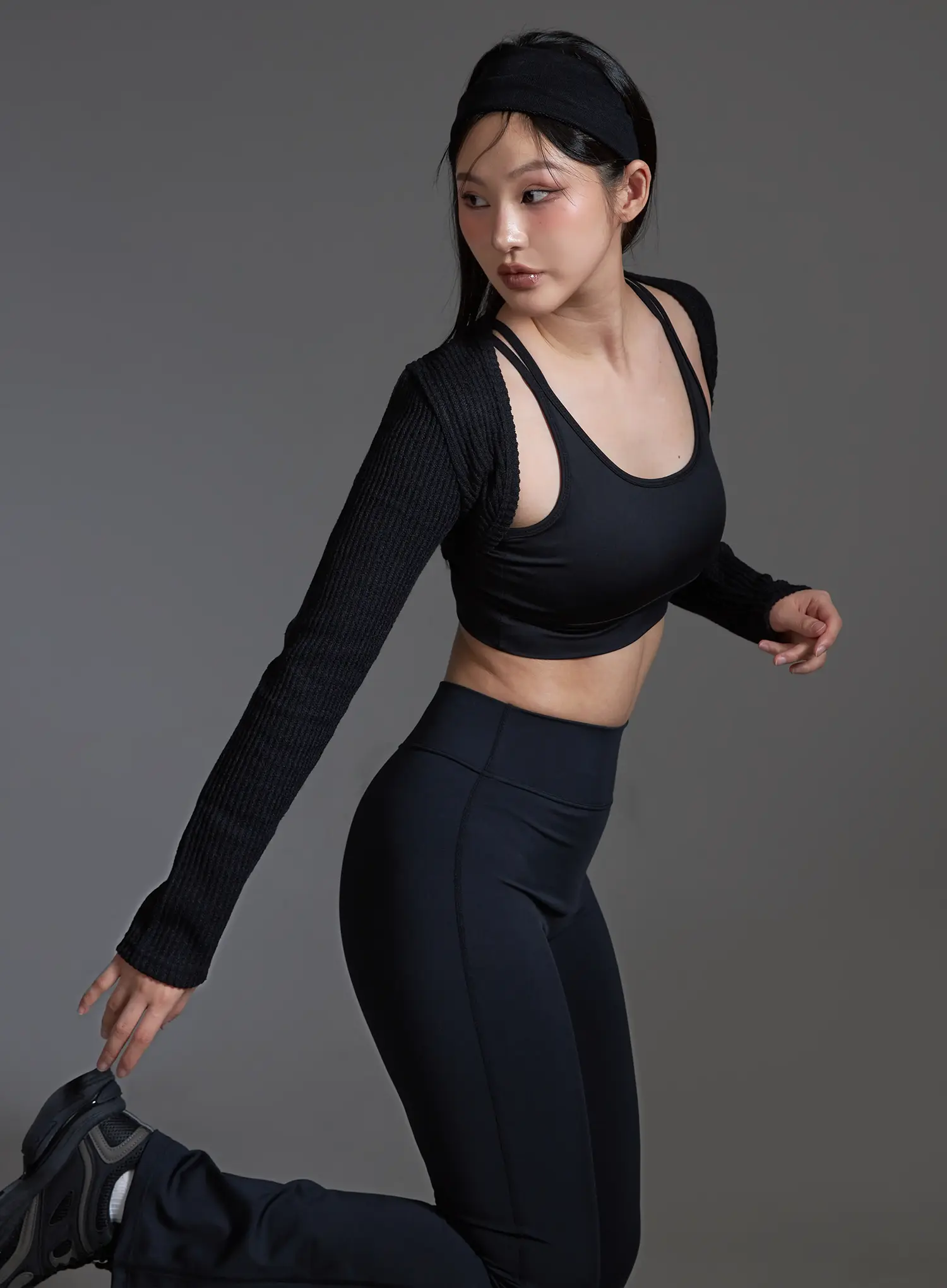 High-Waist Flared Leggings (Black) IO517 - Image 9