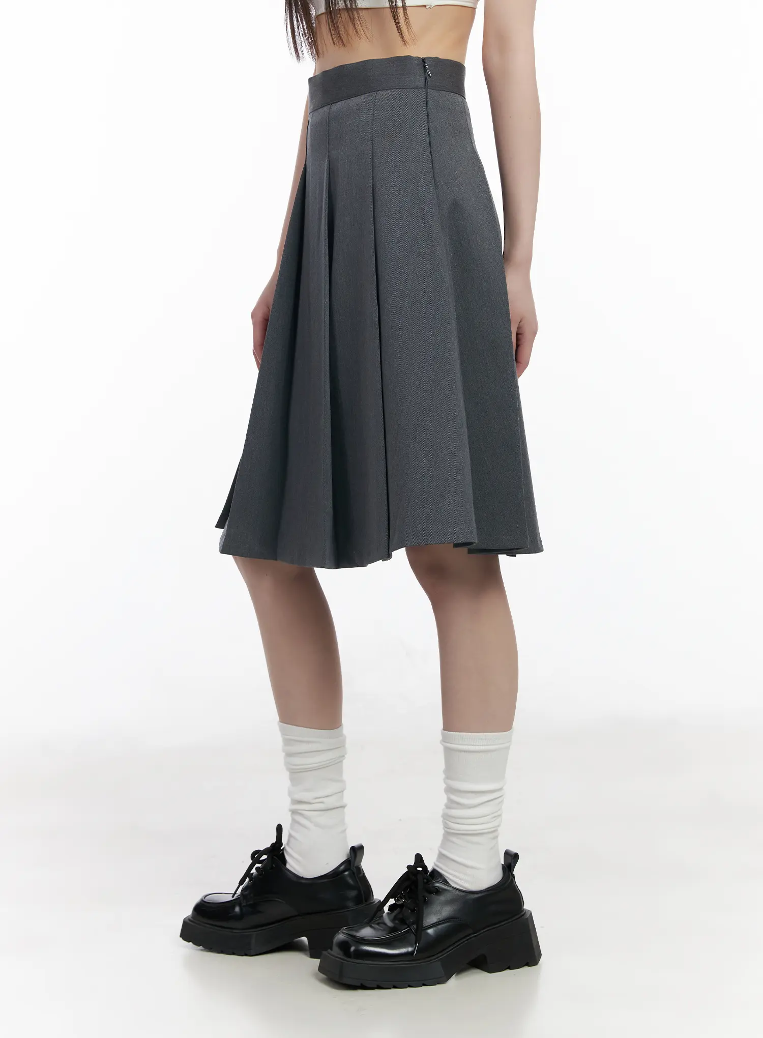 High-Waist Pleated Midi Skirt CM525 - Image 3