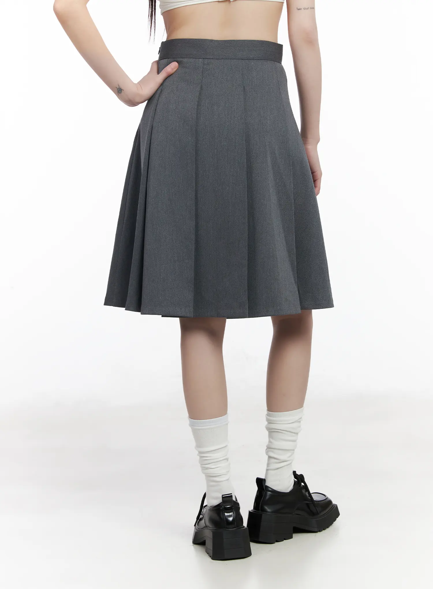 High-Waist Pleated Midi Skirt CM525 - Image 4