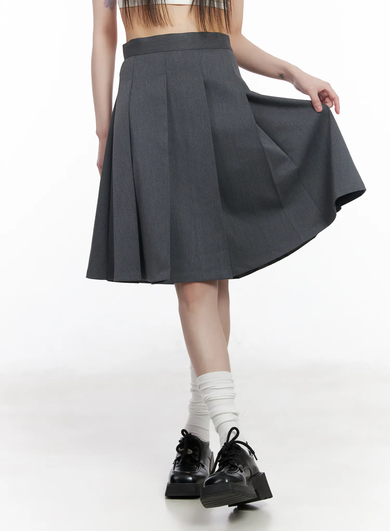 High-Waist Pleated Midi Skirt CM525 - Image 9