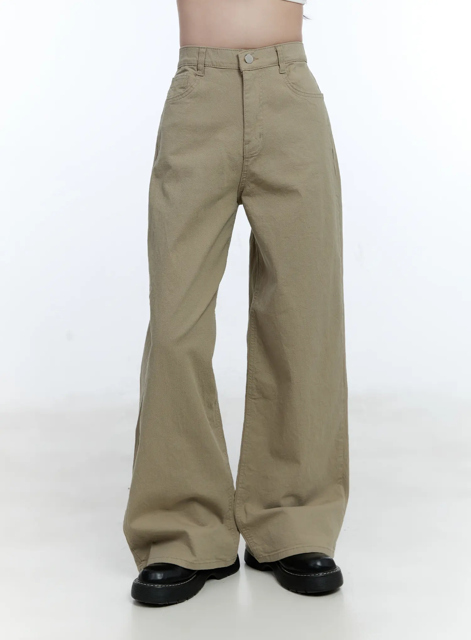 High-Waist Wide-Leg Cotton Pants CG513 - Image 8