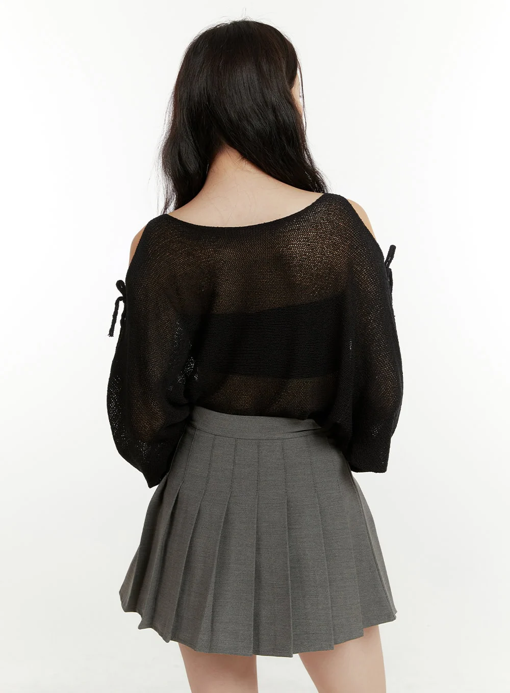 Hollow Out Side Ribbon Knit Sweater OU419 - Image 6