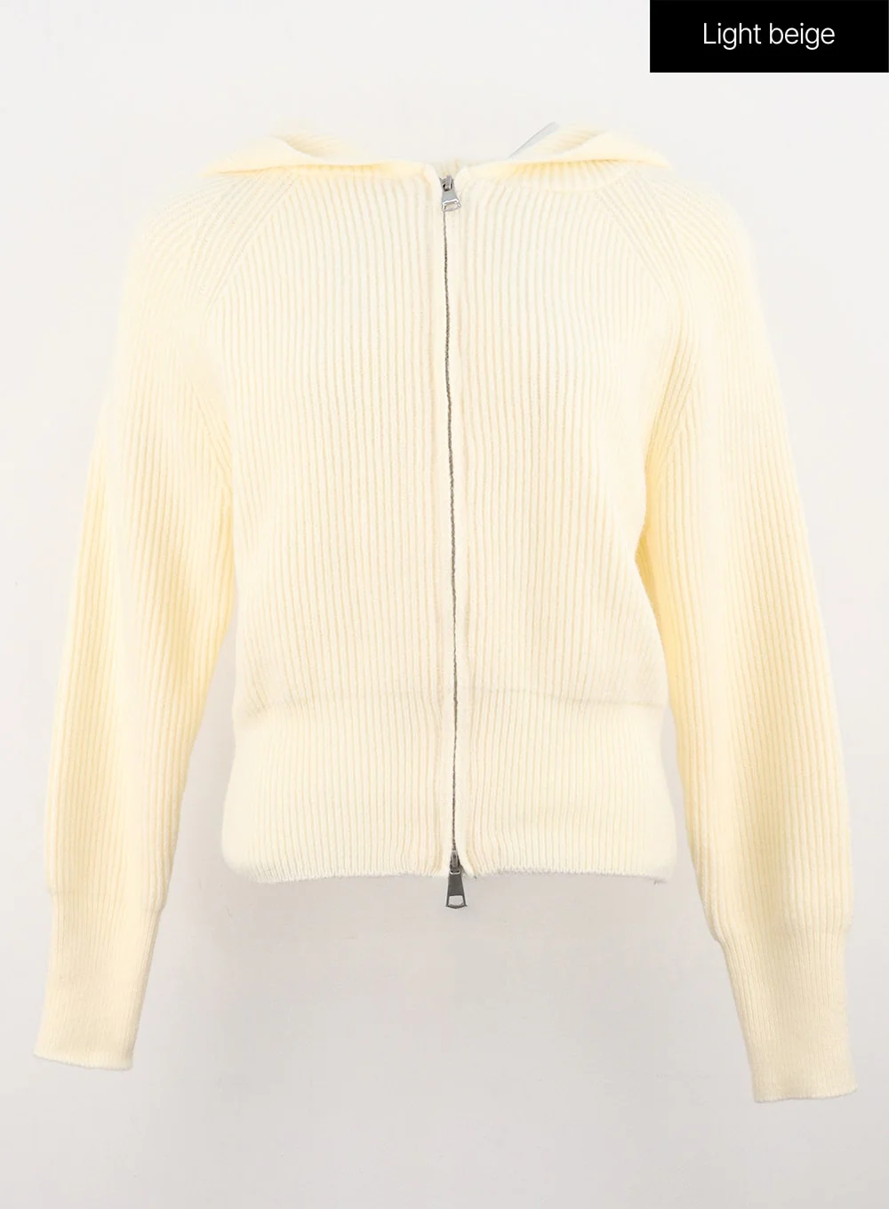 Hoodie Zip-Up Knit Sweater OS305 - Image 9