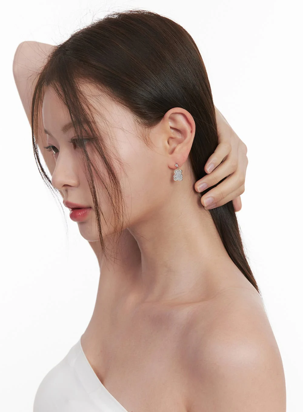 Iris Bear Cubic Earrings IF527 - Image 2