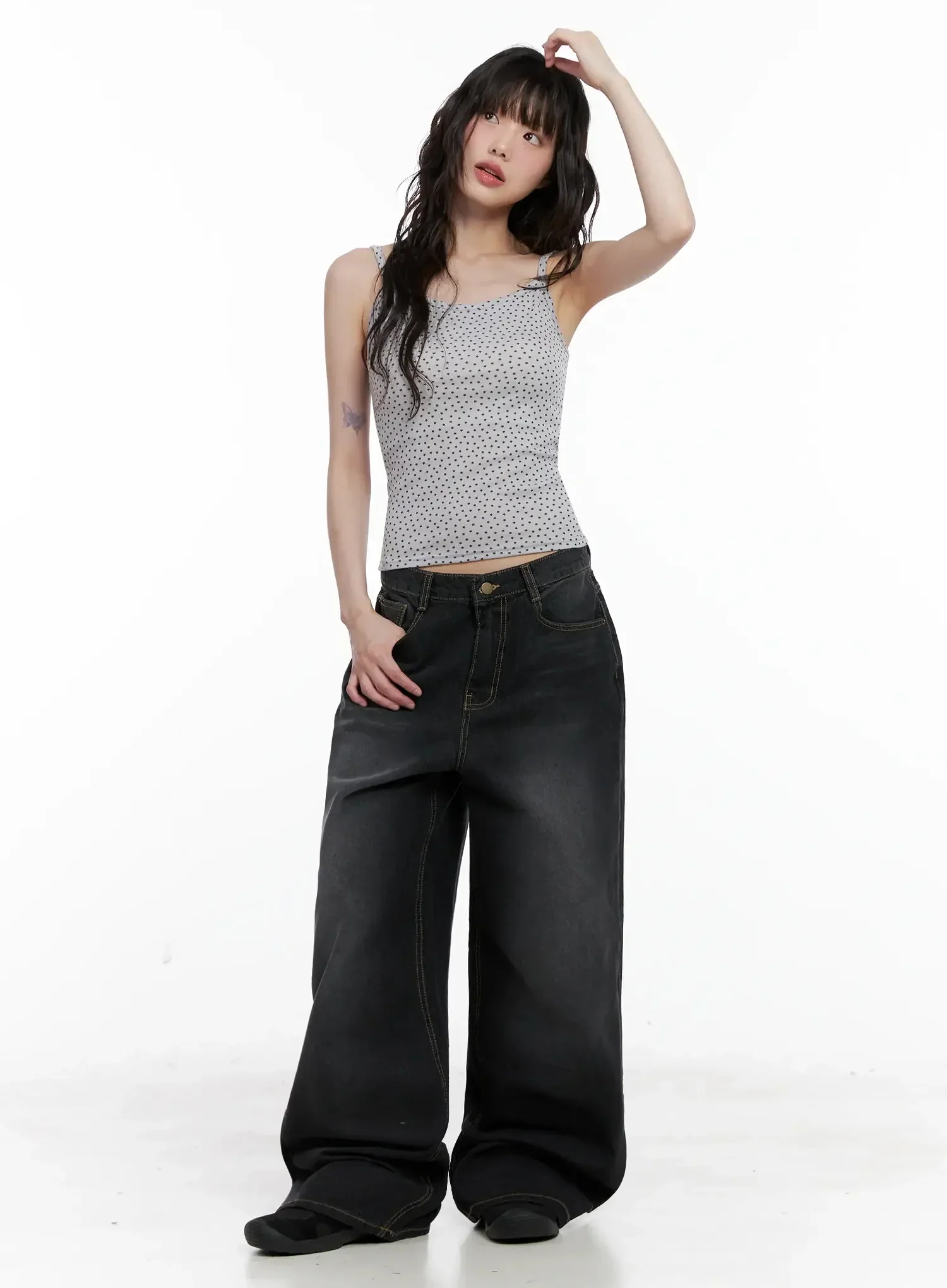 IU Vintage Black Baggy Jeans IL528 - Image 8
