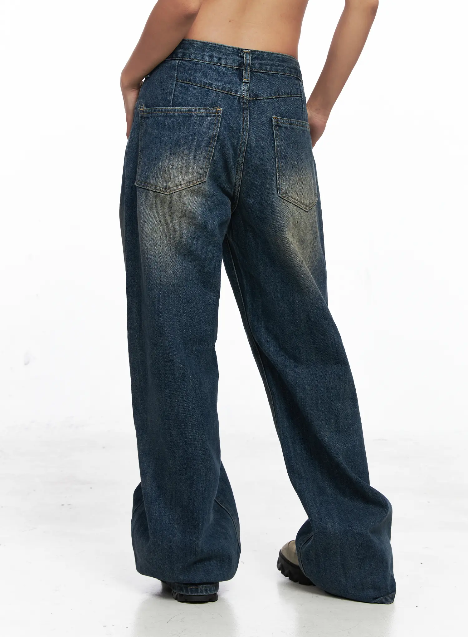 Jaden Back Seam Washed Baggy Jeans CO510 - Image 4