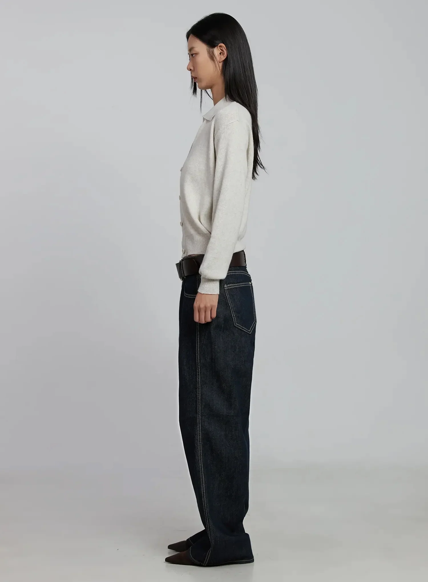 Jillian Dark Wash Casual Straight Jeans IM520 - Image 7