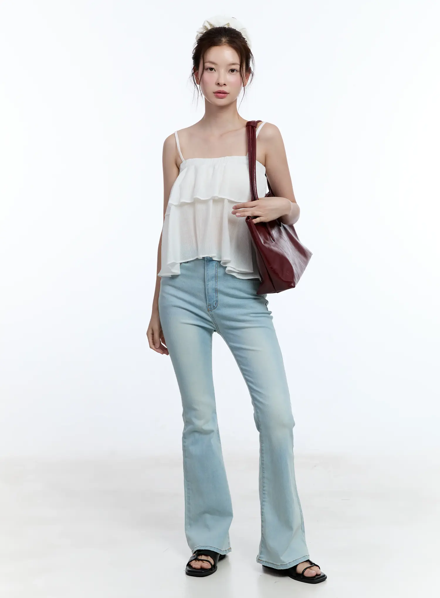 Jimin Light-Wash Flared Jeans CU513 - Image 2