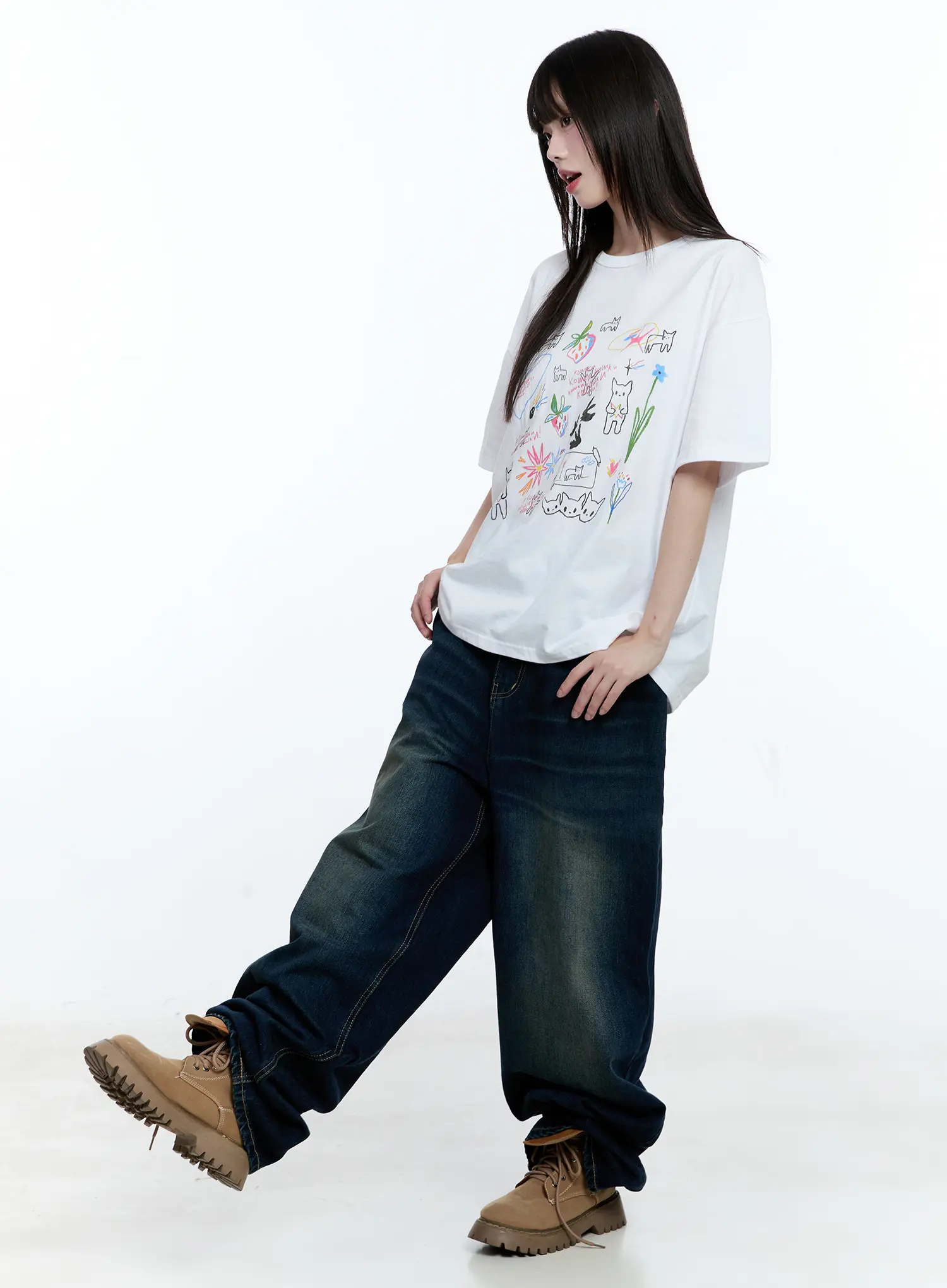 Jinnie Washed Wide-Leg Jeans CG511 - Image 3