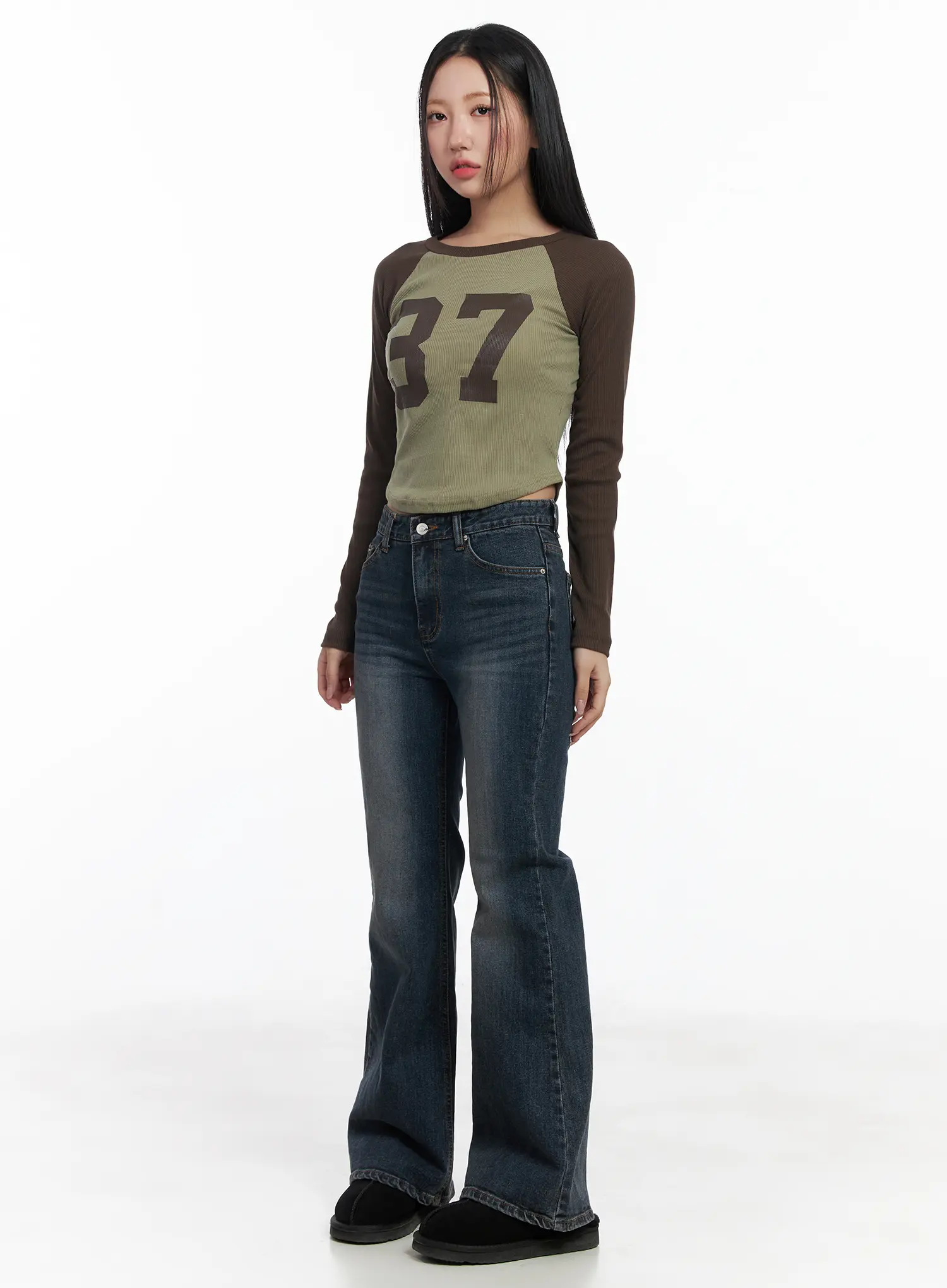 Jiyo Vintage Wash Bootcut Flared Jeans CJ515 - Image 5