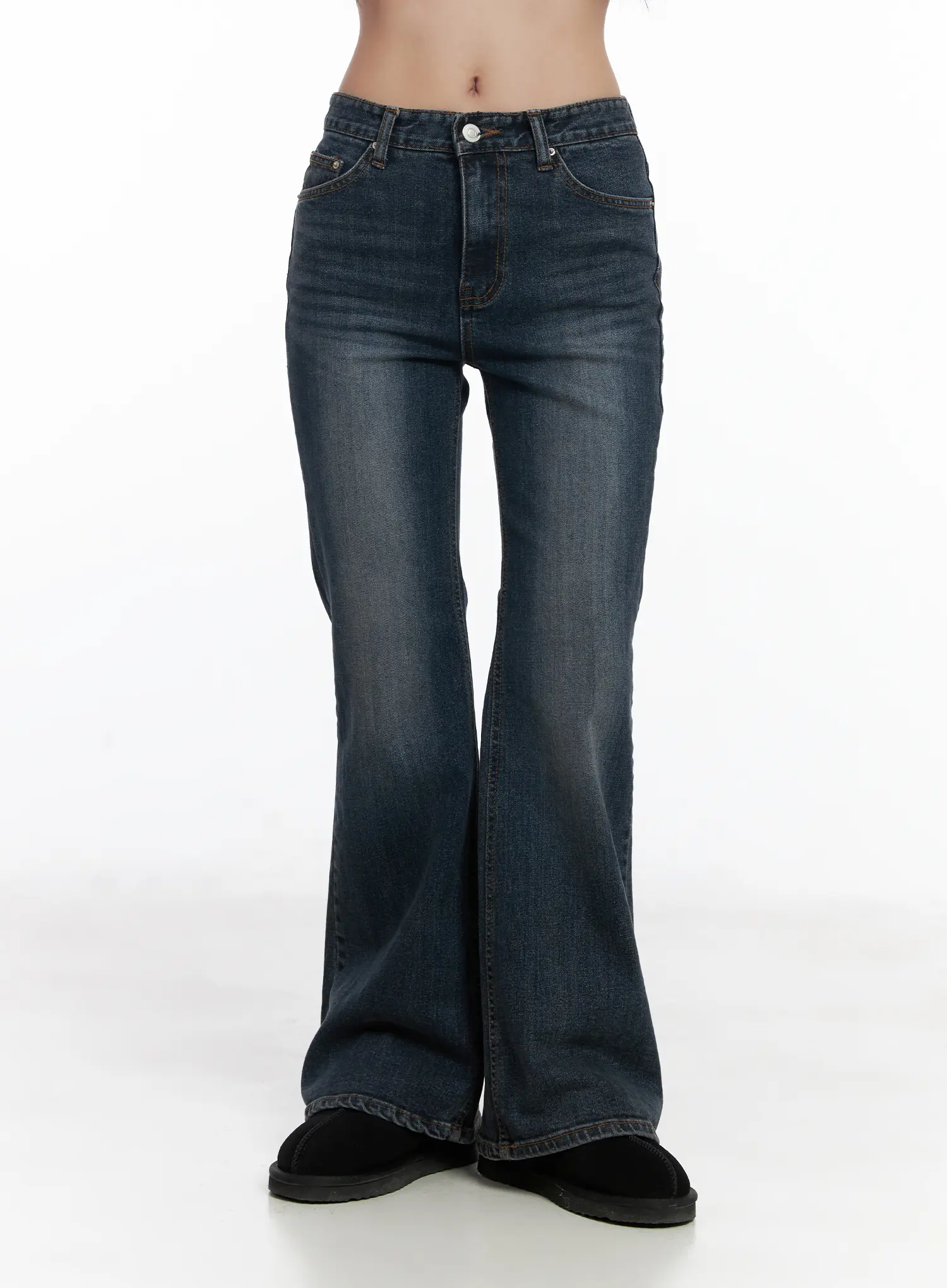 Jiyo Vintage Wash Bootcut Flared Jeans CJ515 - Image 9