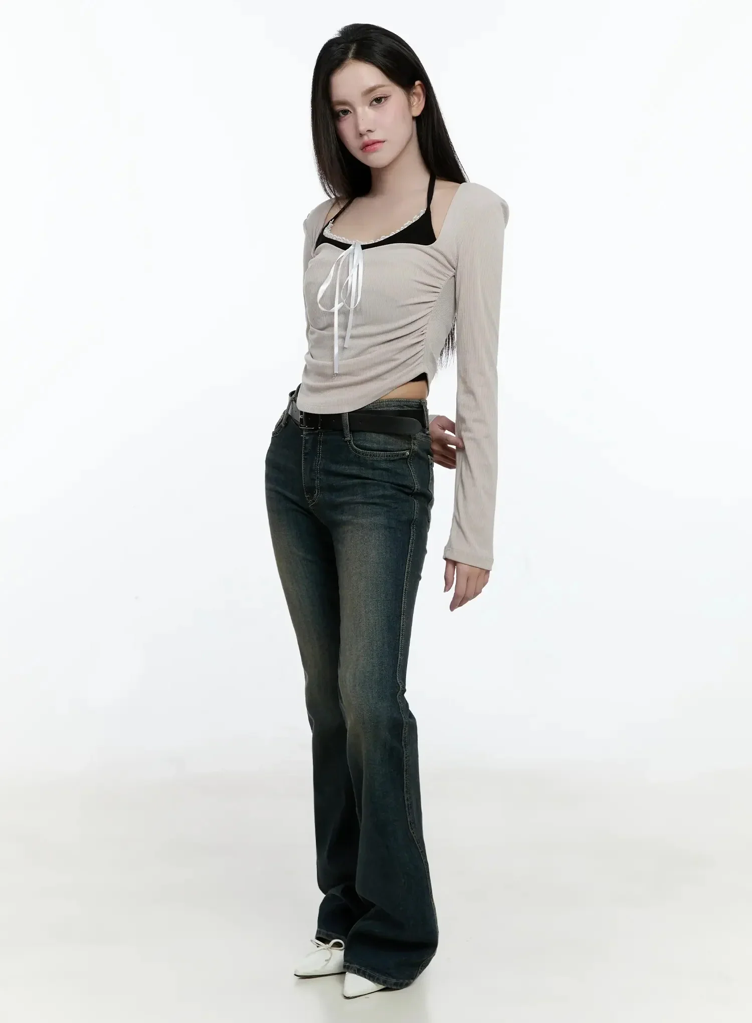 Karla Vintage Logo Flare Jeans IO520 - Image 5