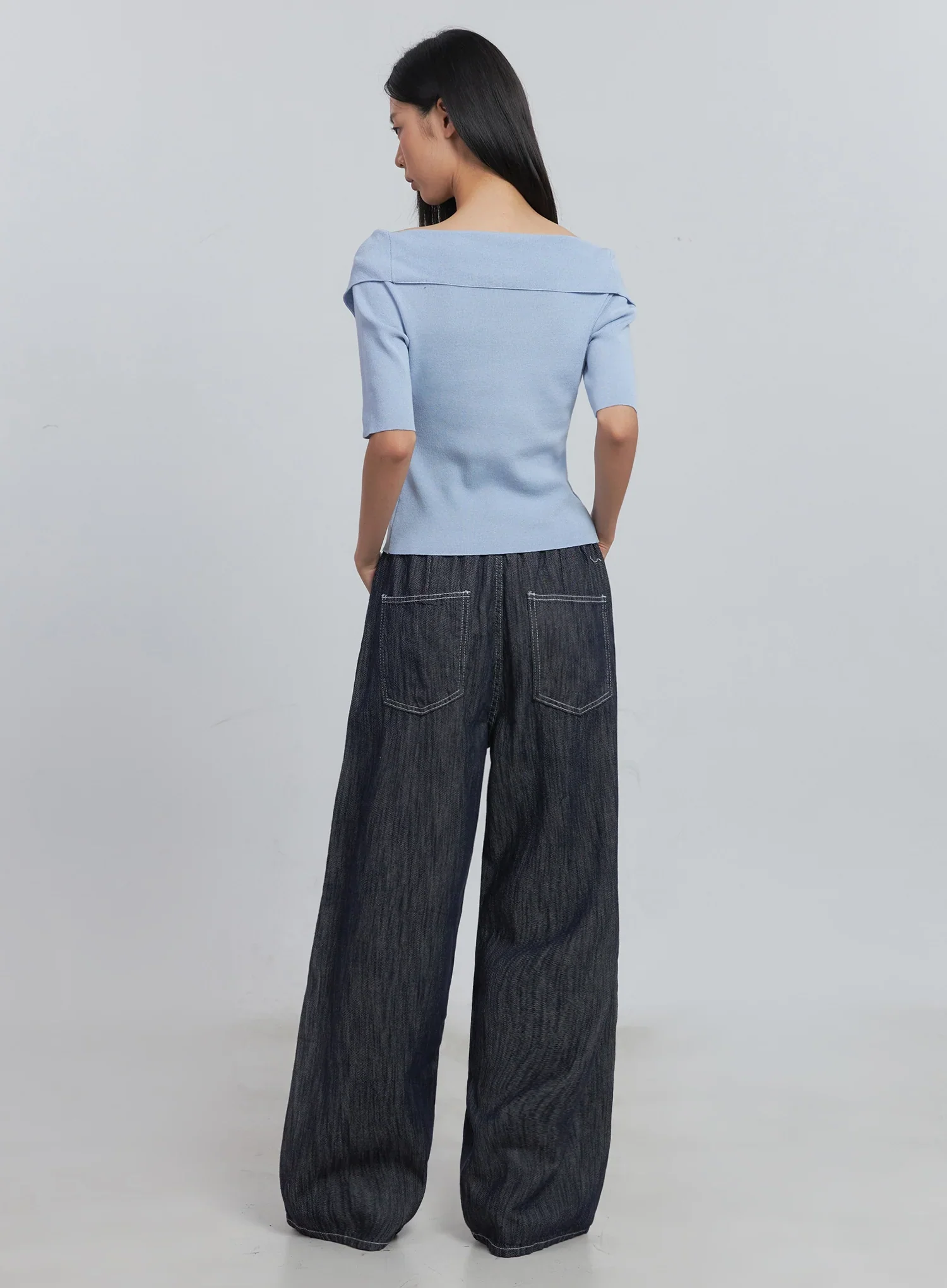 Kaylie Stitched Wide-Leg Jeans IU512 - Image 16