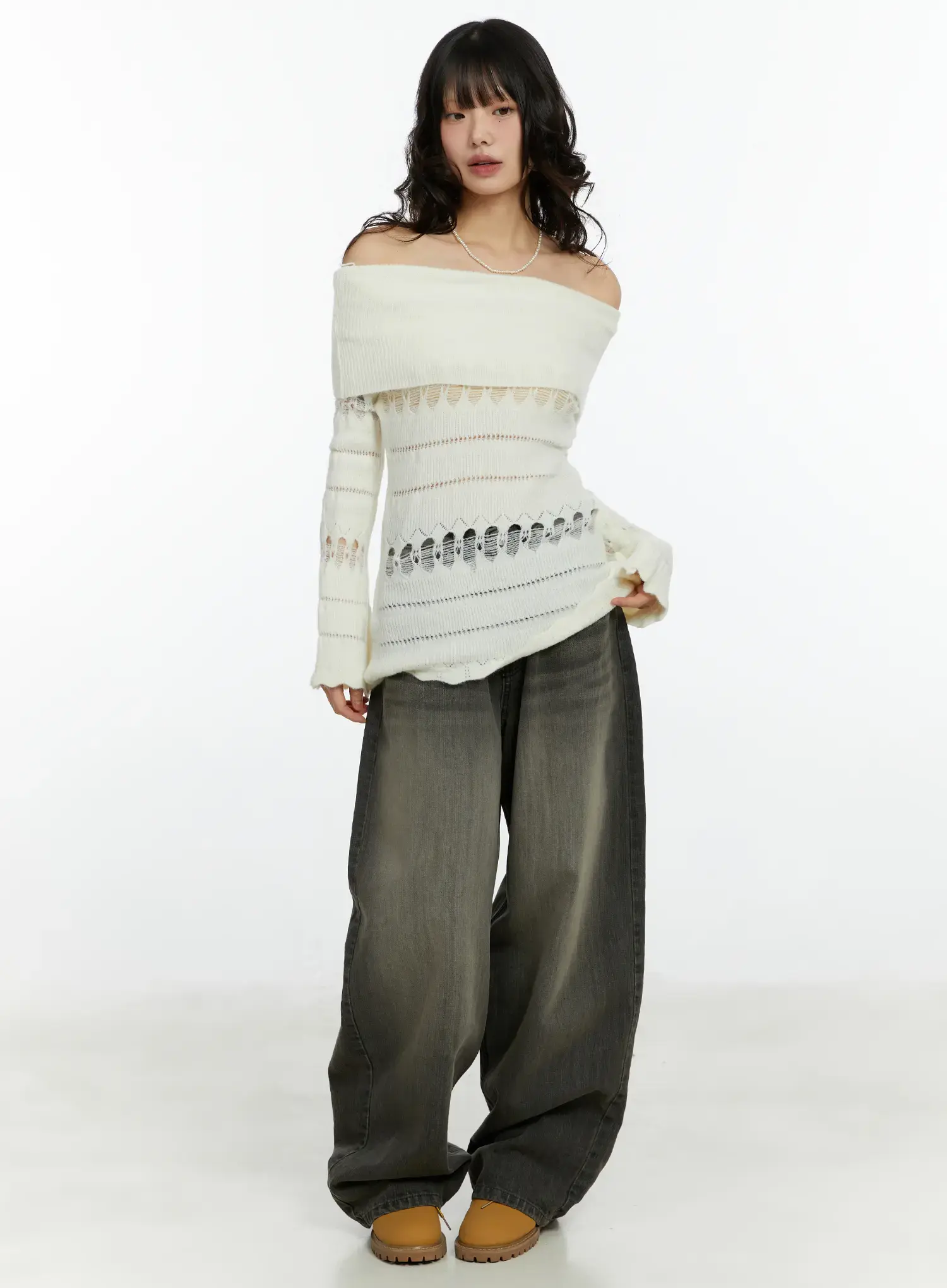 Kenna Washed Backstrap Wide Leg Jeans CF509 - Image 3