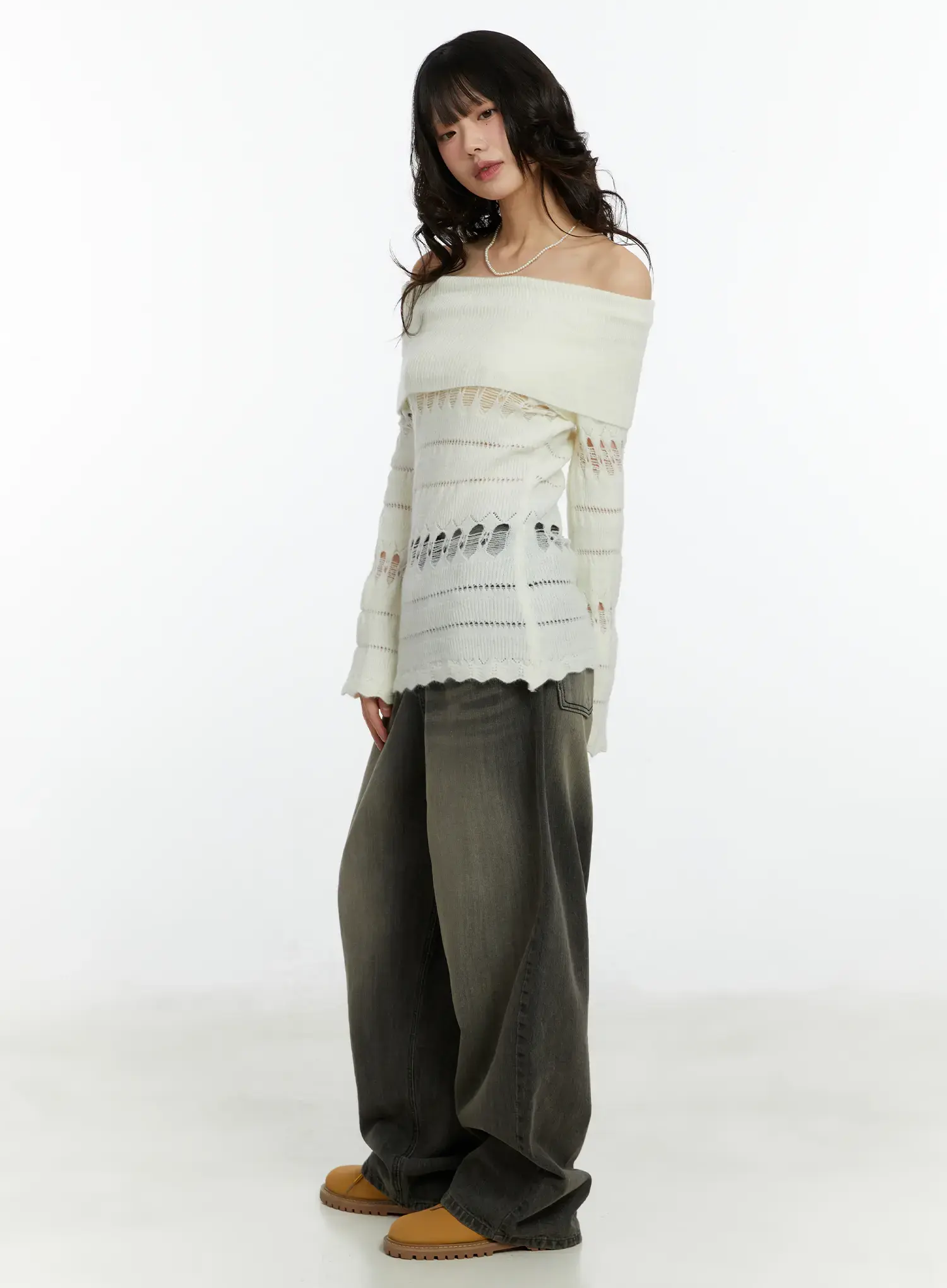 Kenna Washed Backstrap Wide Leg Jeans CF509 - Image 4
