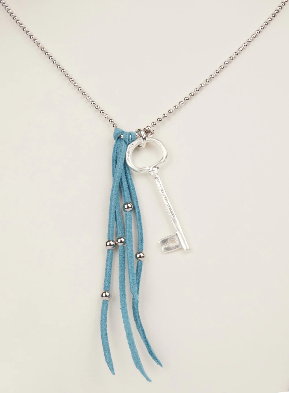 Key Fringe Long Necklace (Blue) IM531 - Image 4
