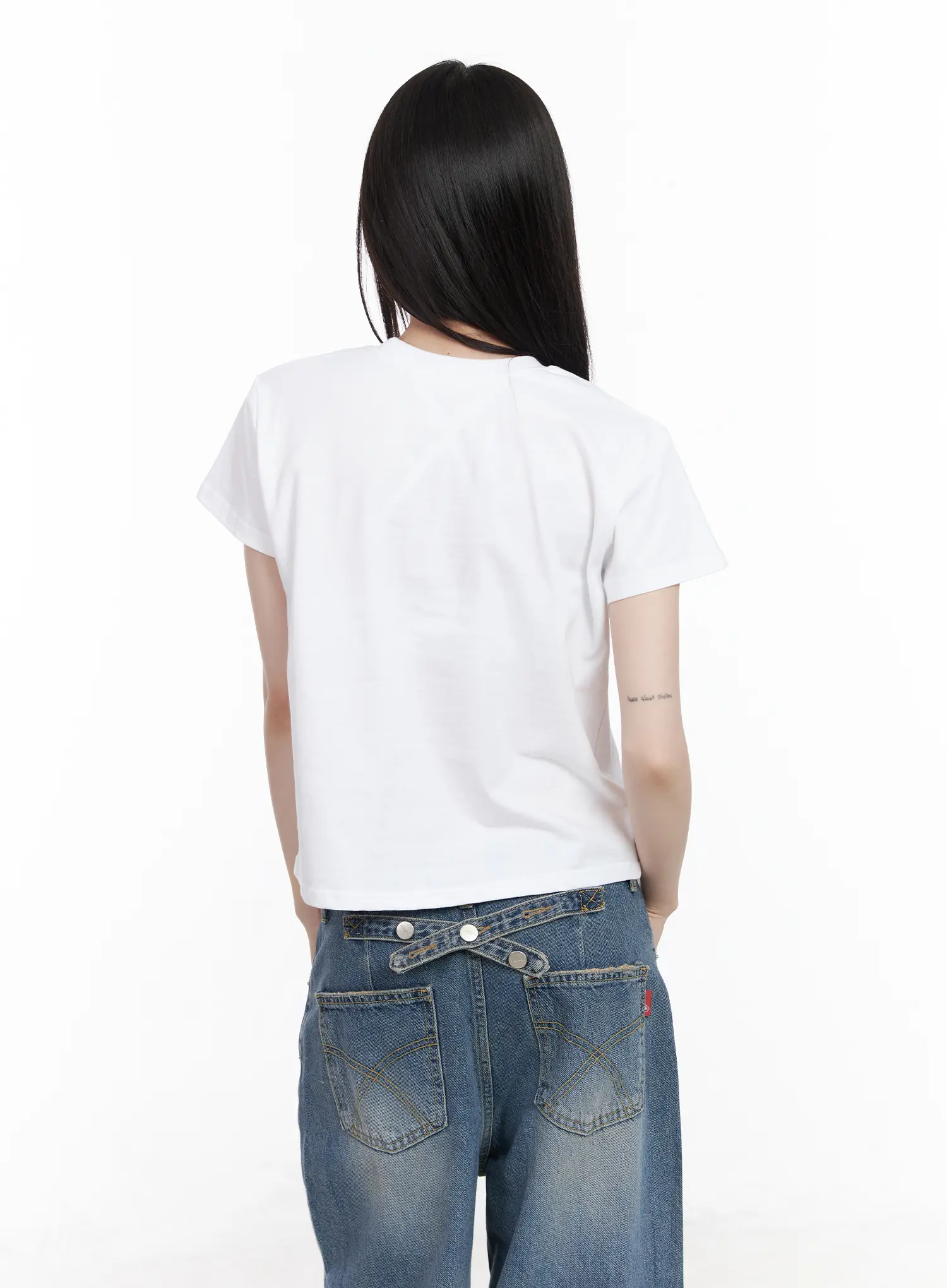 Kitty Graphic Semi-Crop Tee CM526 - Image 10