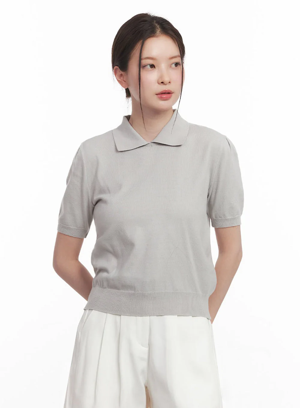 Knit Polo Top IY508 - Image 2
