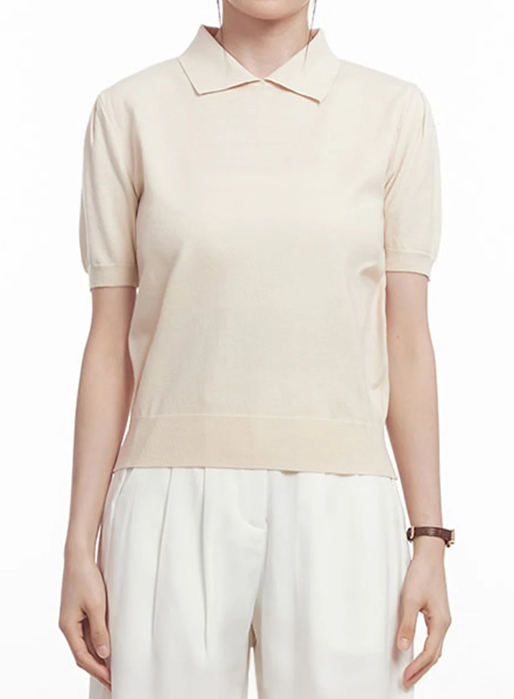Knit Polo Top IY508 - Image 4