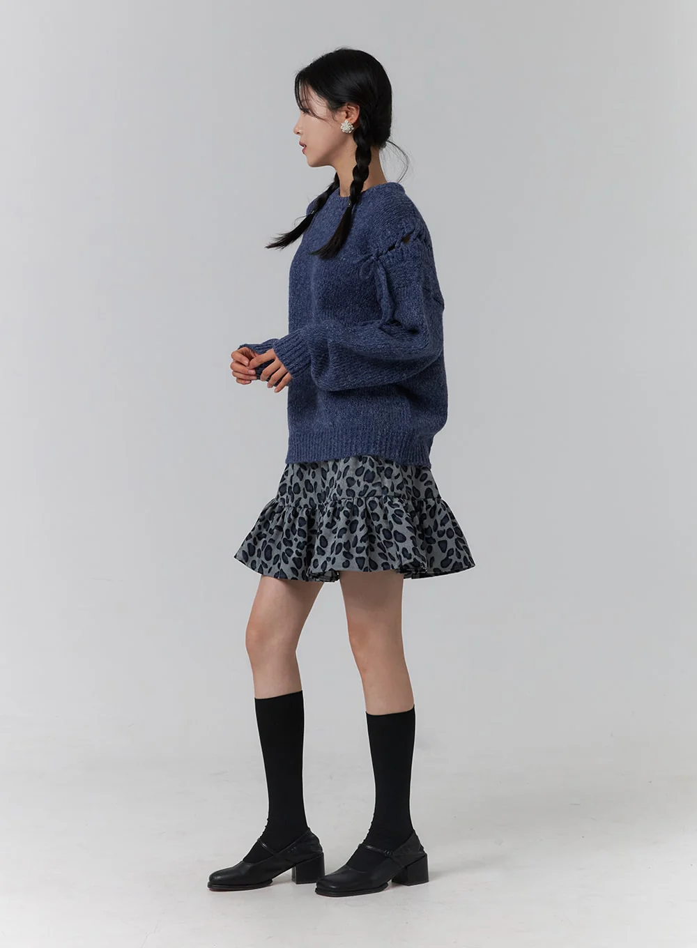 Knit Round Neck Long Sleeve Sweater OJ417 - Image 3
