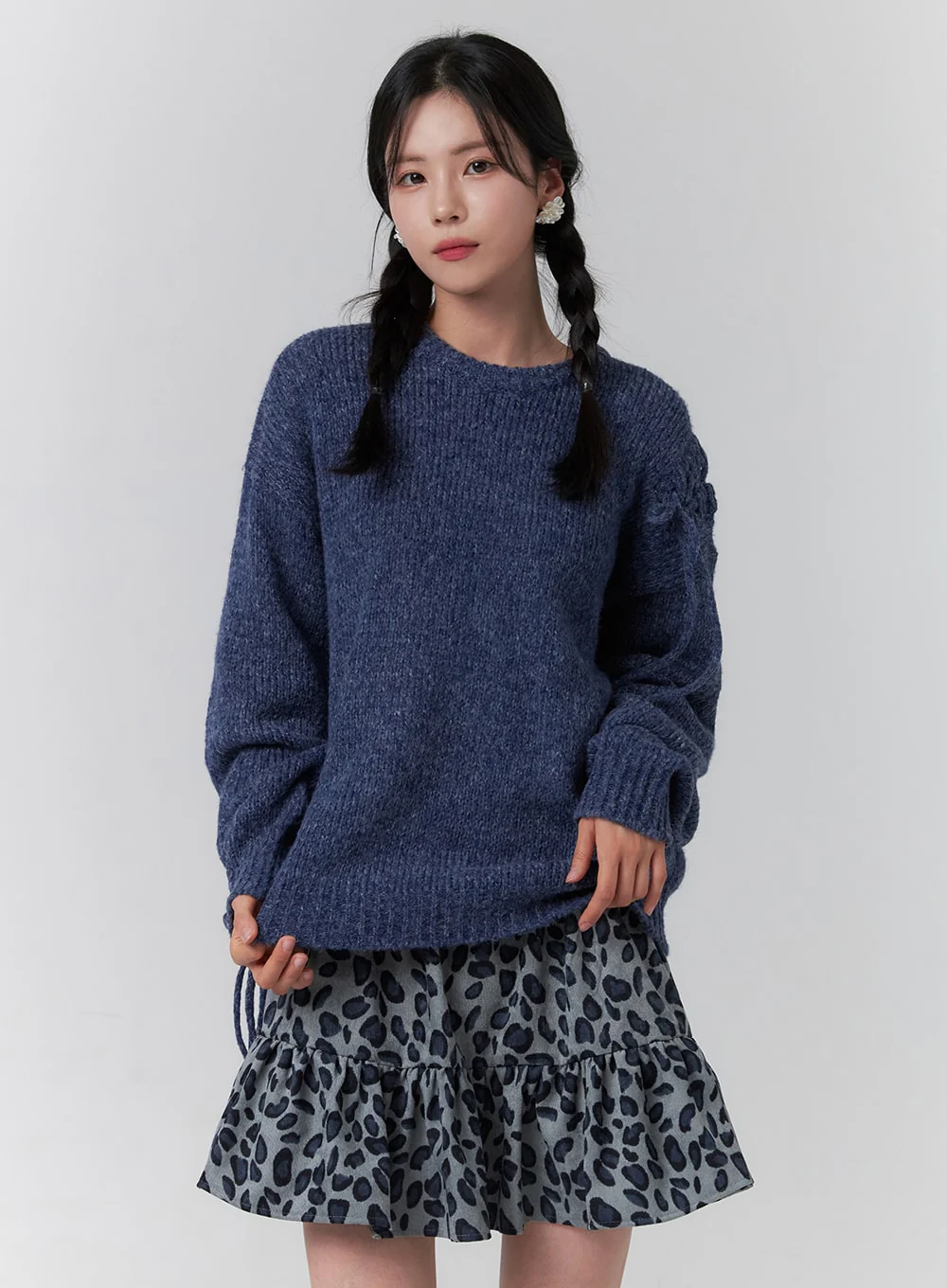 Knit Round Neck Long Sleeve Sweater OJ417 - Image 6