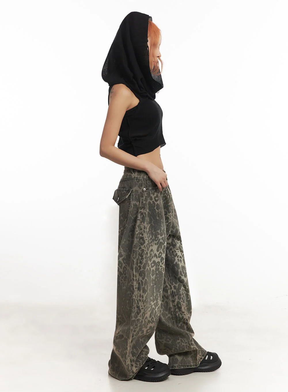 Knit Sleeveless Hooded Crop Top IA517 - Image 11