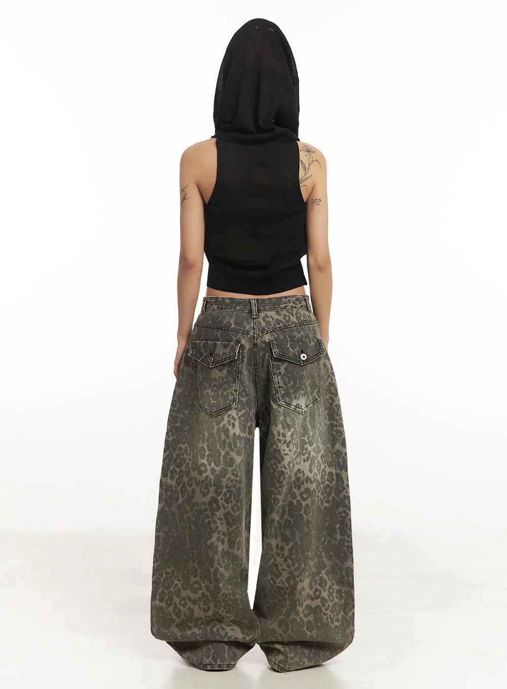 Knit Sleeveless Hooded Crop Top IA517 - Image 12