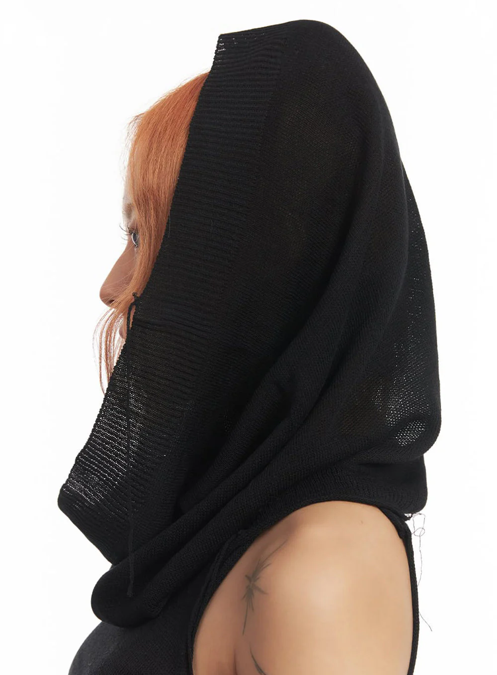 Knit Sleeveless Hooded Crop Top IA517 - Image 4