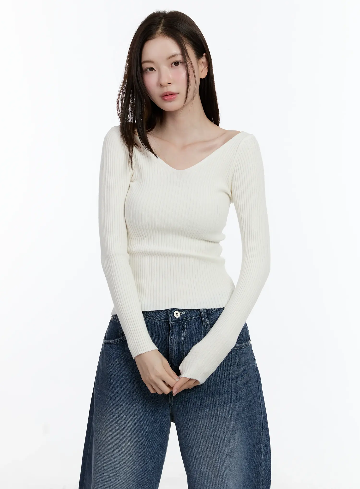 Knit V-Neck Sweater ID511 - Image 11