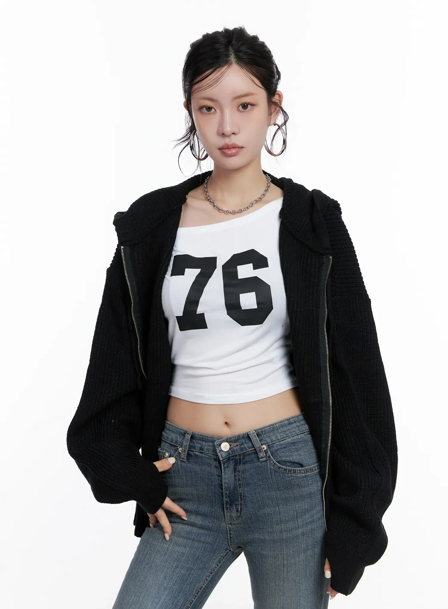 Knit Zip-Up Hoodie CS510 - Image 9