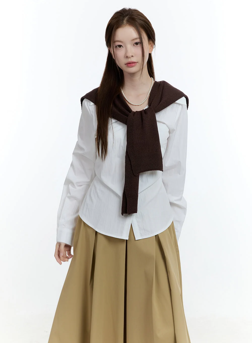 Knitted Front-Tie Shawl CF503 - Image 10