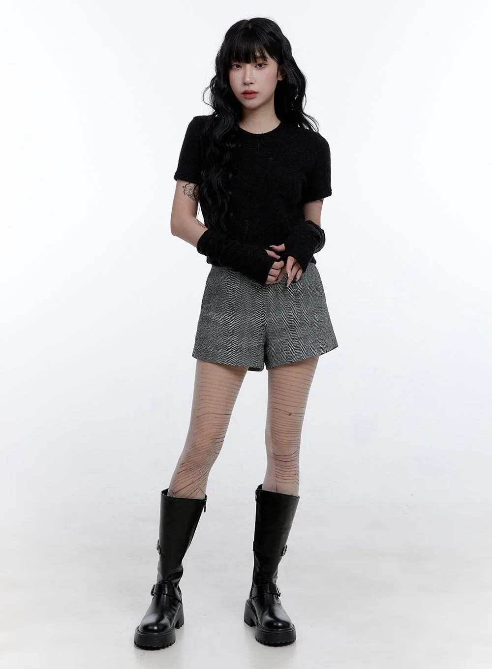 Knitted Top & Hand Warmer Set CD416 - Image 2