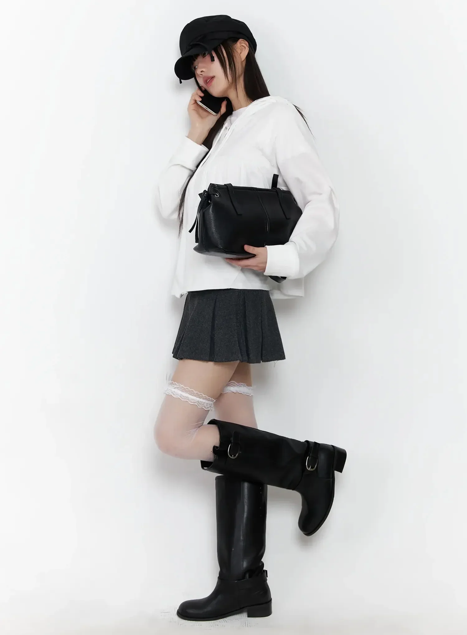 Lace Accent Zip-Up Hoodie IF505 - Image 6