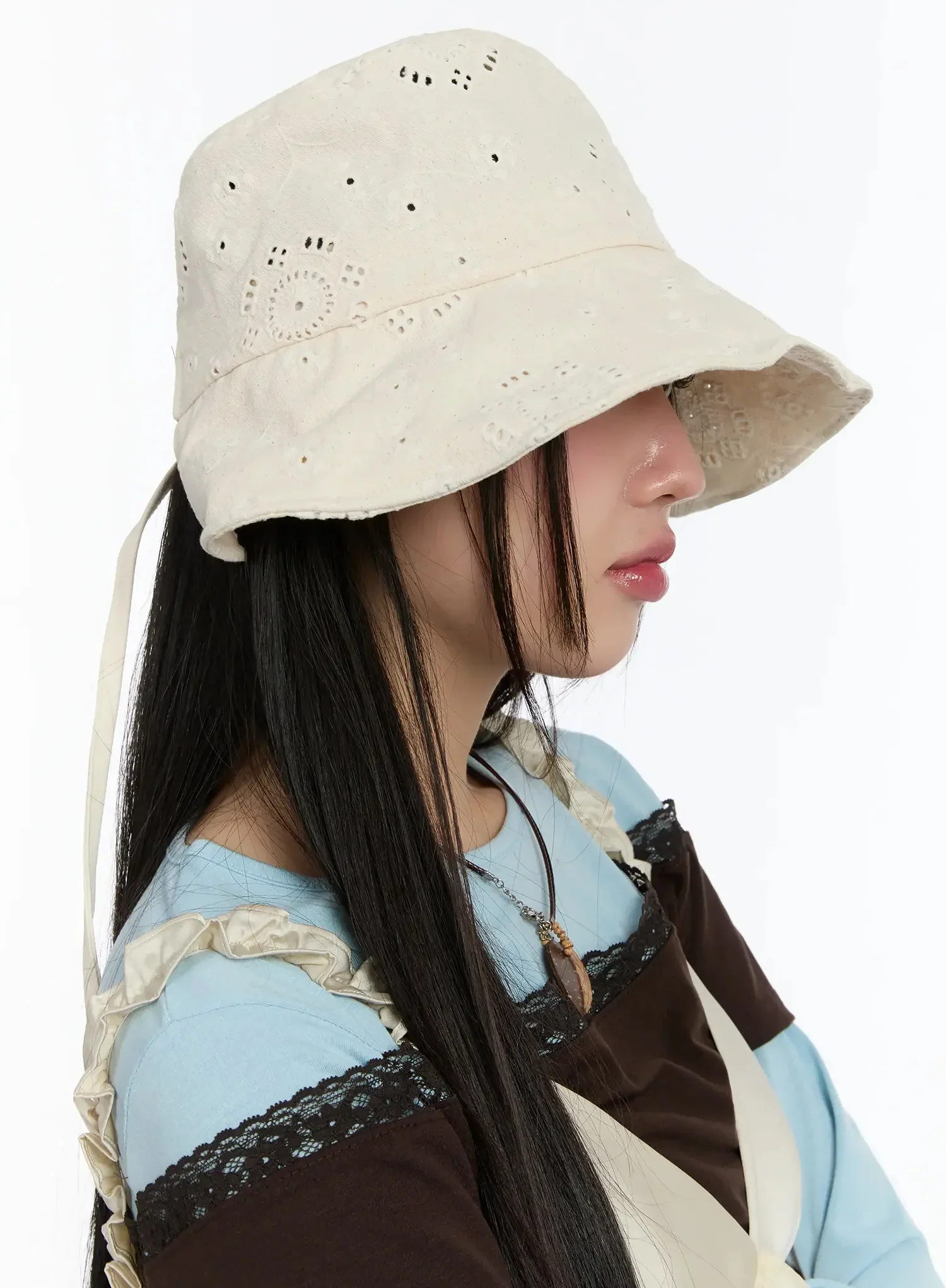 Lace Back Ribbon Bucket Hat IM509 - Image 10