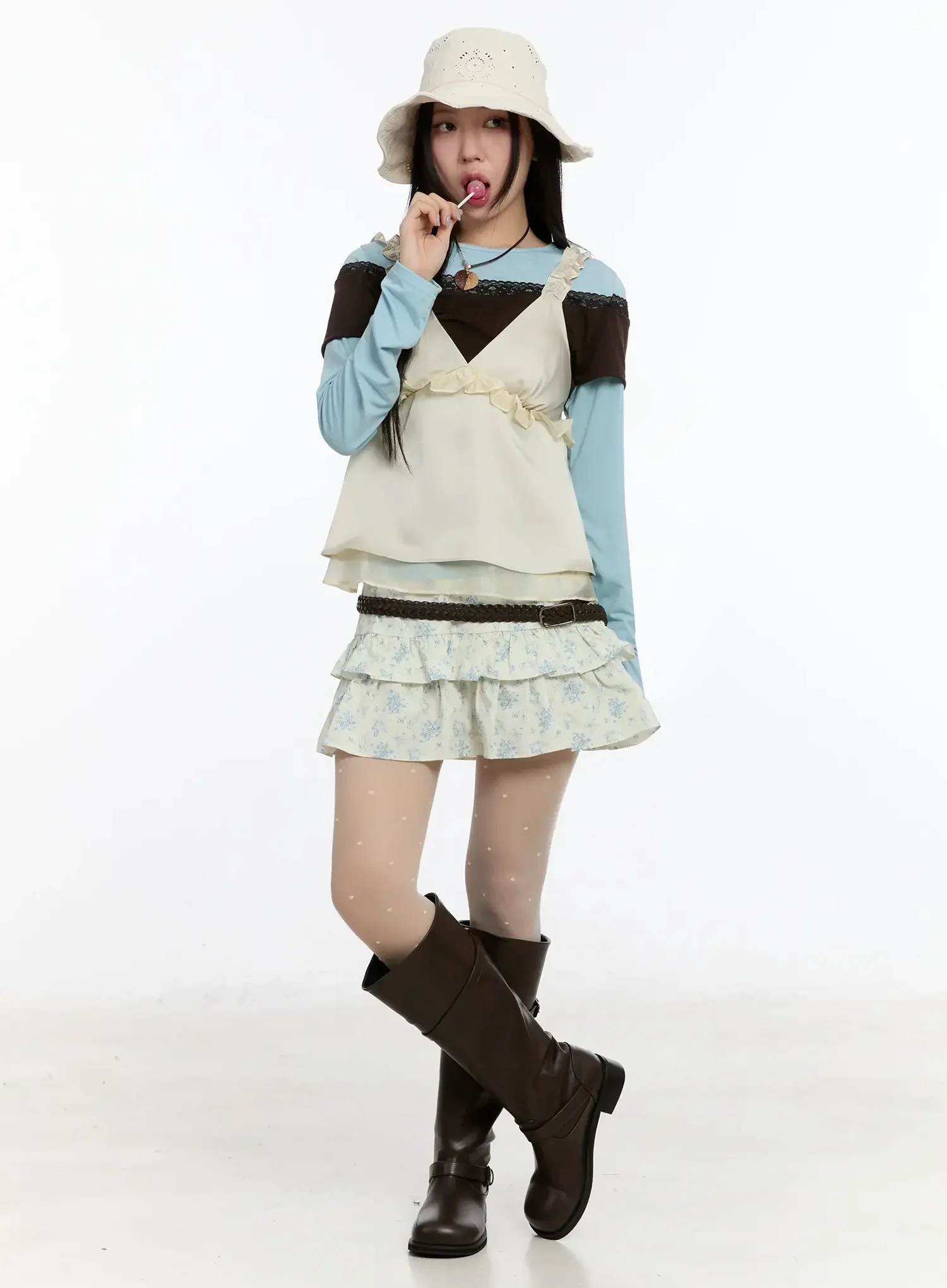 Lace Back Ribbon Bucket Hat IM509 - Image 3