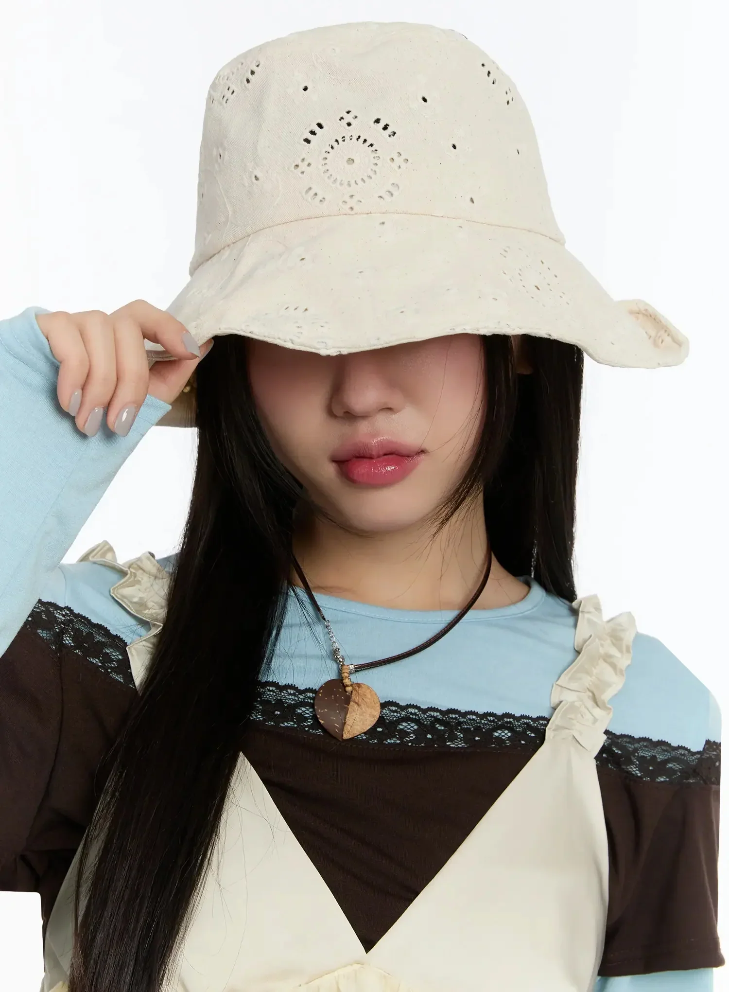 Lace Back Ribbon Bucket Hat IM509 - Image 5
