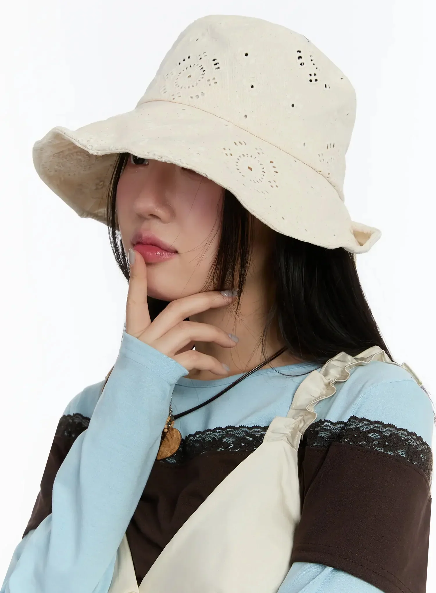 Lace Back Ribbon Bucket Hat IM509 - Image 6