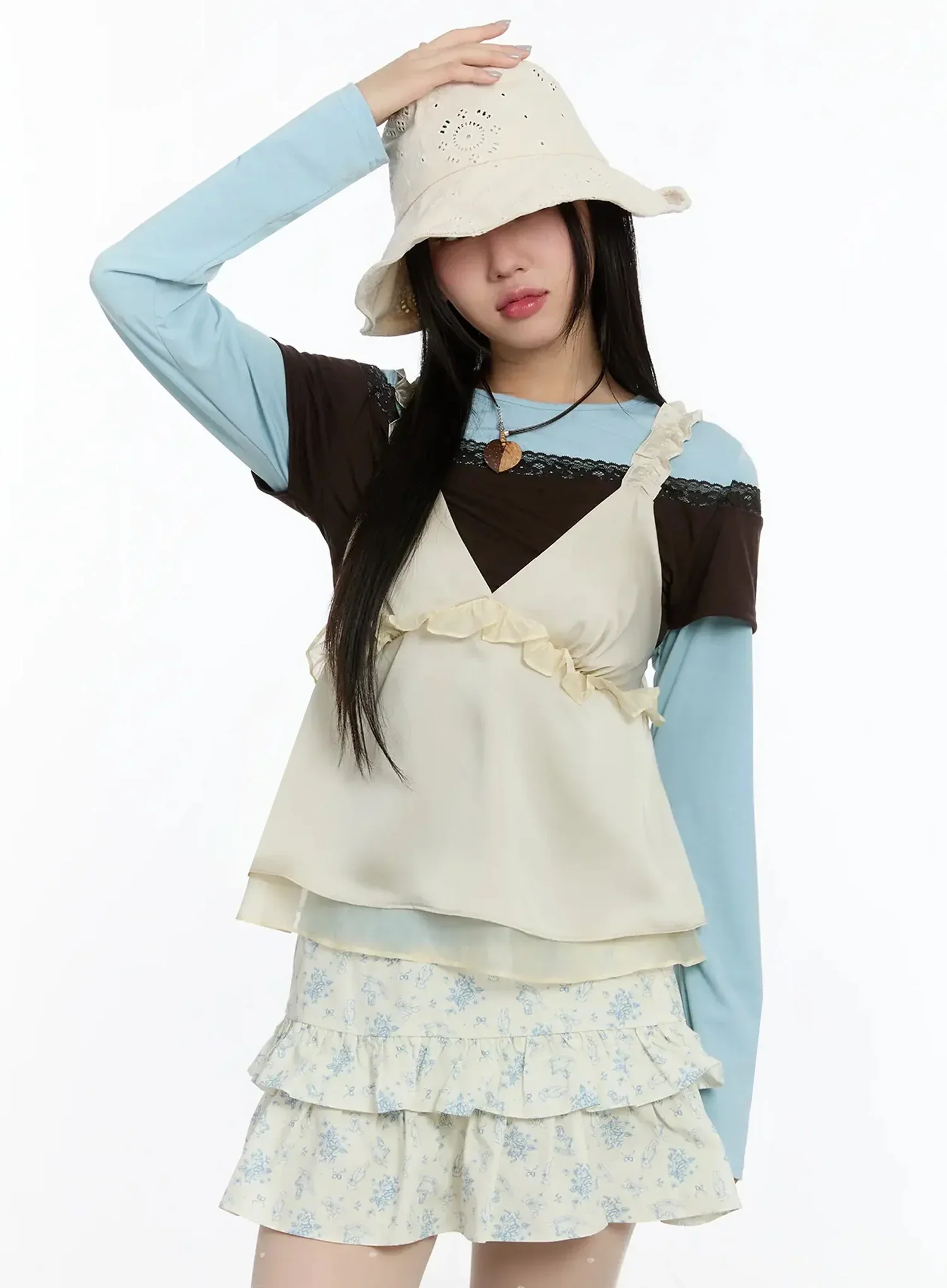 Lace Back Ribbon Bucket Hat IM509 - Image 7